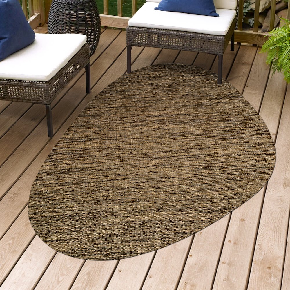 Callan Modern Rustic Abstract /Indoor/Outdoor Shaped  Rug