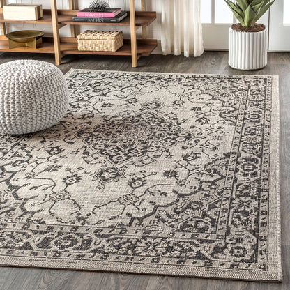 Rozetta Boho Medallion Textured Weave Indoor/Outdoor Area Rug