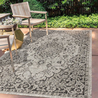 Rozetta Boho Medallion Textured Weave Indoor/Outdoor Area Rug