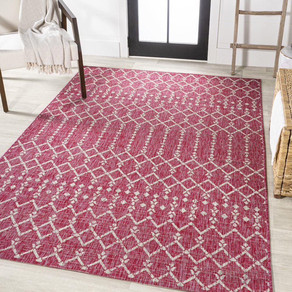 Ourika Moroccan Geometric Textured Weave Indoor/Outdoor Area Rug