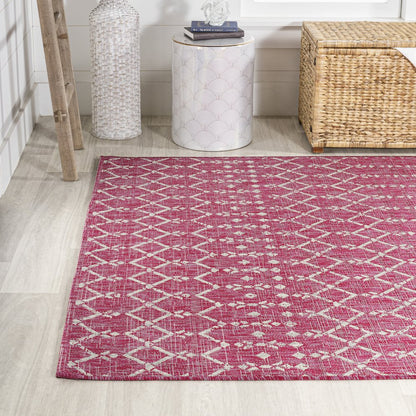 Ourika Moroccan Geometric Textured Weave Indoor/Outdoor Area Rug