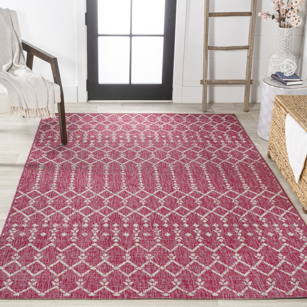 Ourika Moroccan Geometric Textured Weave Indoor/Outdoor Area Rug