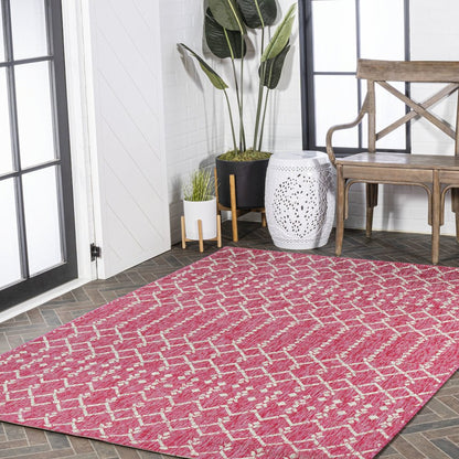 Ourika Moroccan Geometric Textured Weave Indoor/Outdoor Area Rug