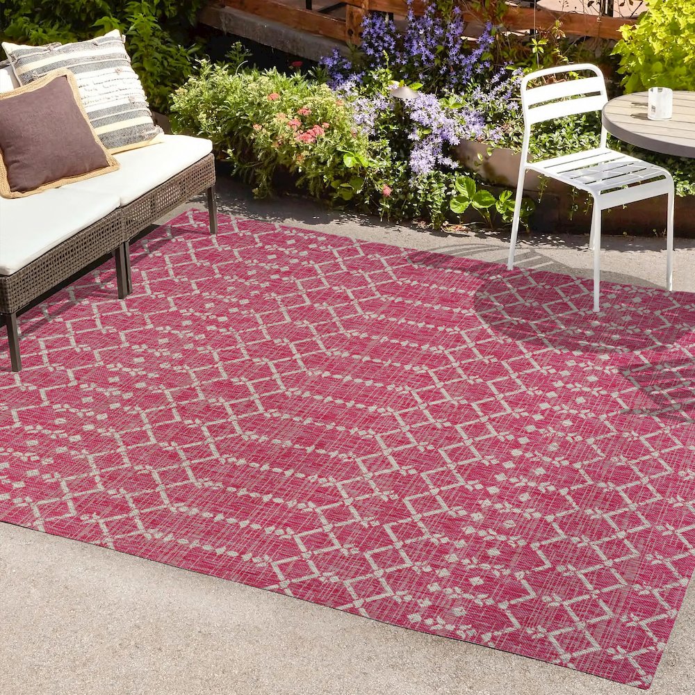 Ourika Moroccan Geometric Textured Weave Indoor/Outdoor Area Rug