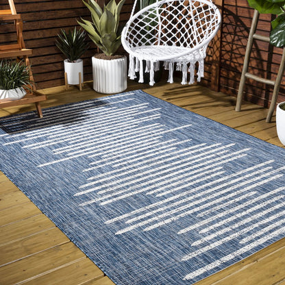 Zolak Berber Stripe GeometricIndoor/Outdoor  Rug