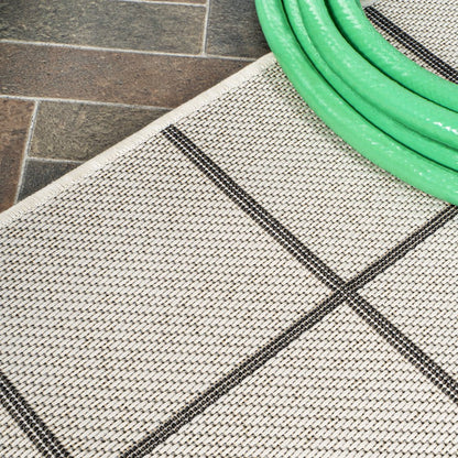 Grid Modern Squares Indoor/Outdoor Area Rug