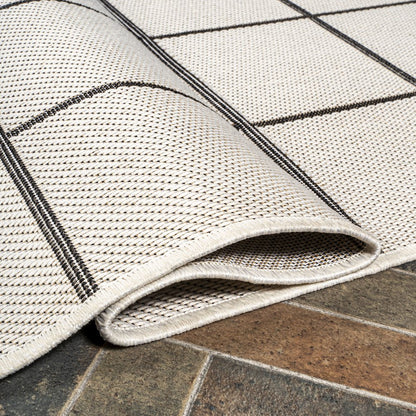 Grid Modern Squares Indoor/Outdoor Area Rug