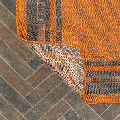 James Modern Border Stripe Indoor/Outdoor Area Rug