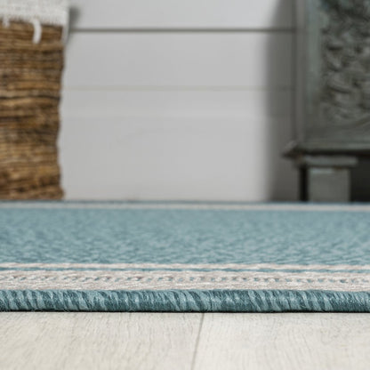 James Modern Border Stripe Indoor/Outdoor Area Rug