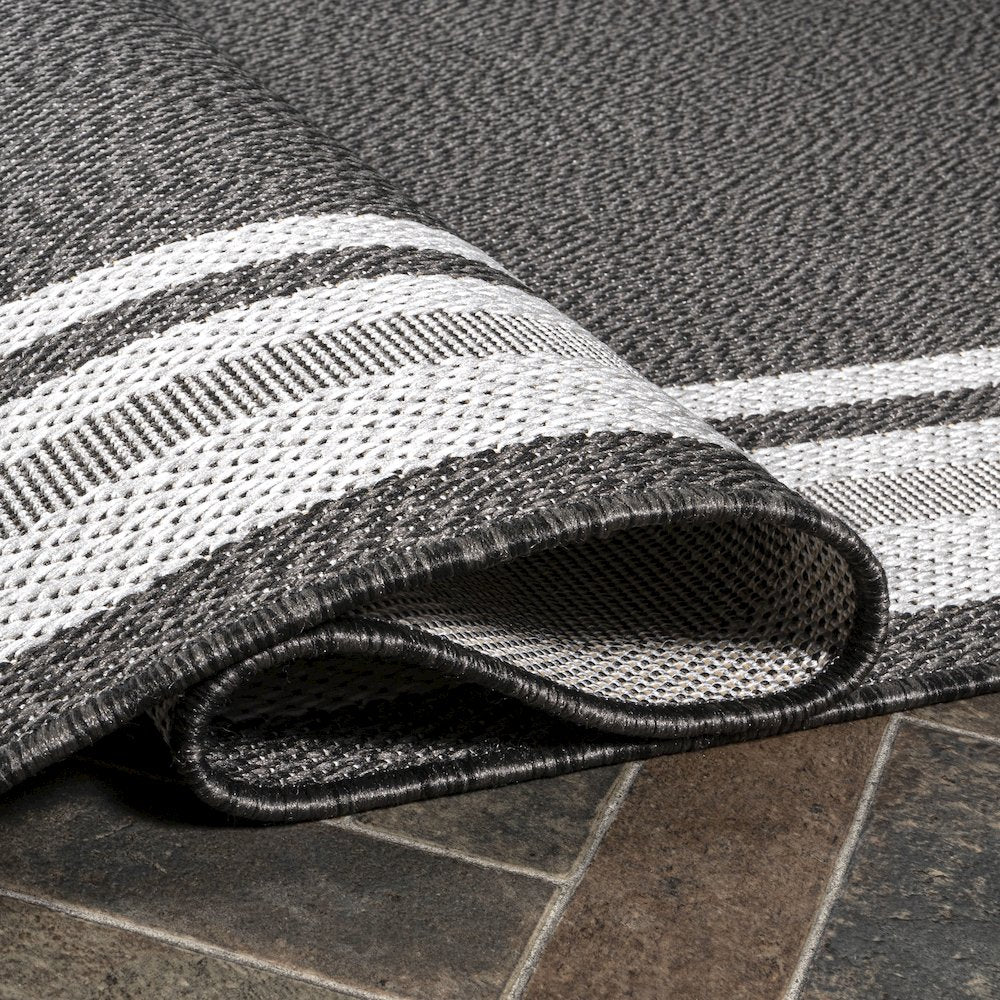 James Modern Border Stripe Indoor/Outdoor Area Rug