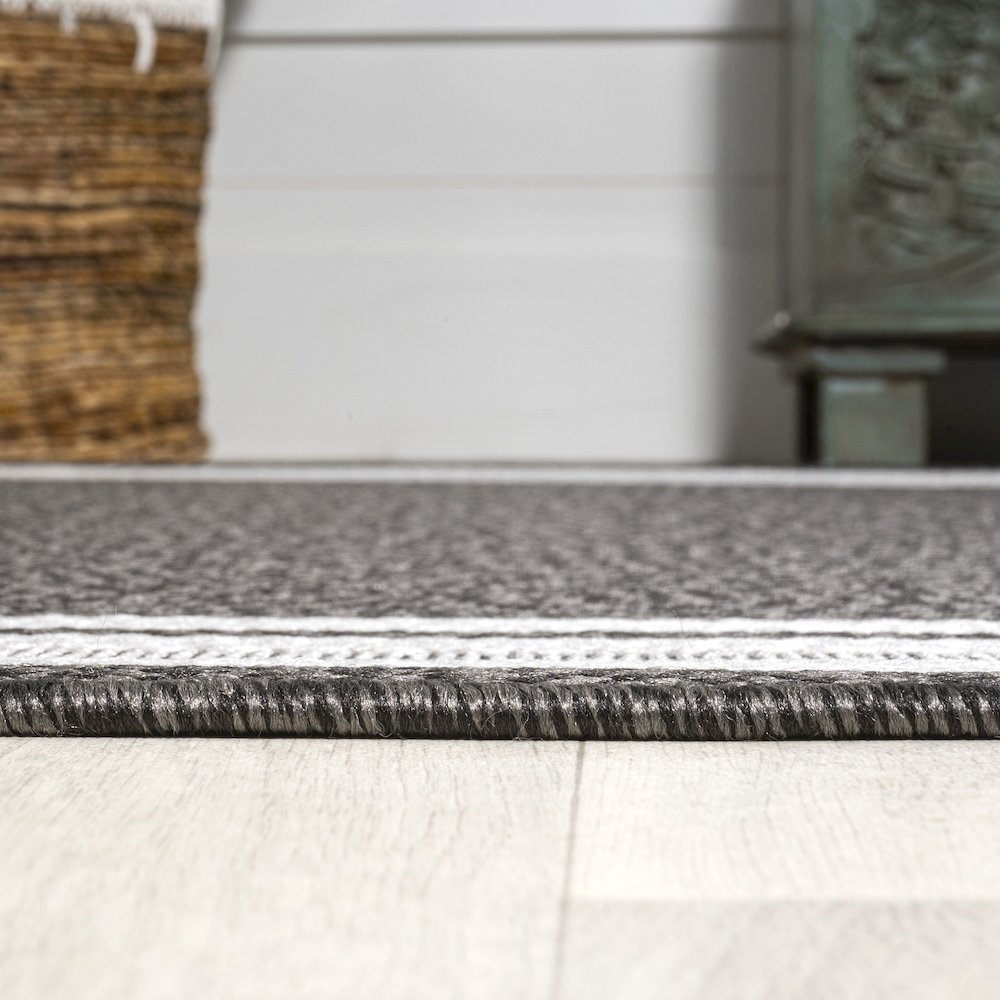 James Modern Border Stripe Indoor/Outdoor Area Rug