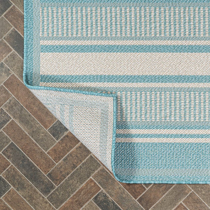 Haynes Modern Double Stripe Indoor/Outdoor Area Rug