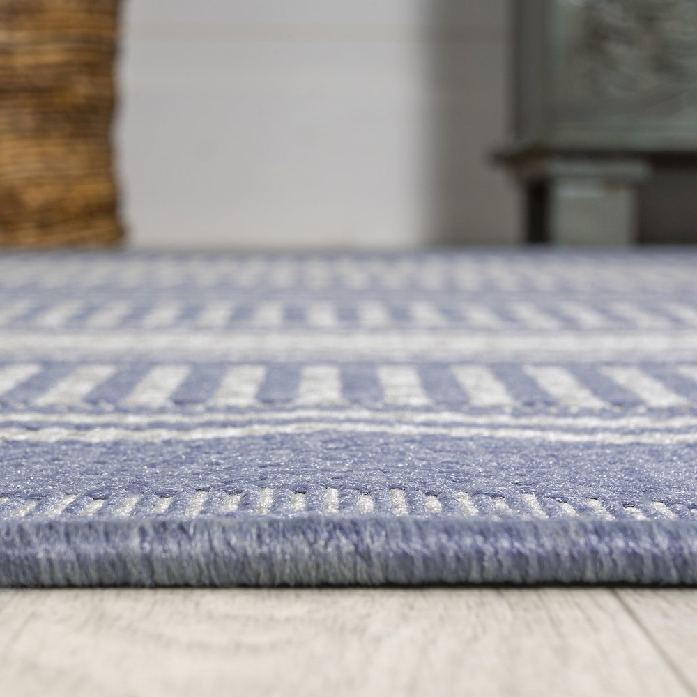Haynes Modern Double Stripe Indoor/Outdoor Area Rug