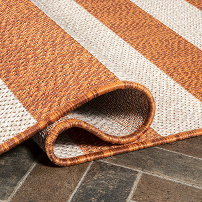 Negril Two Tone Wide Stripe Indoor/Outdoor Area Rug