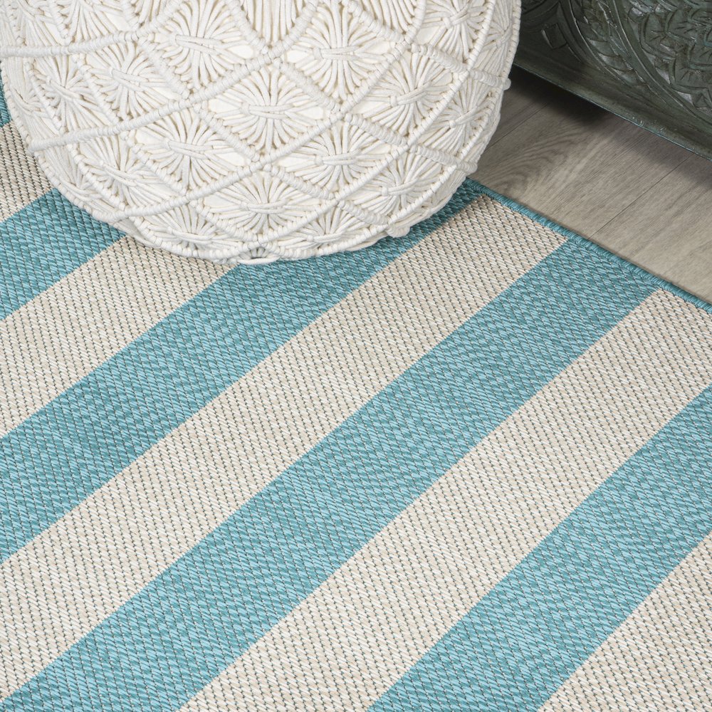 Negril Two Tone Wide Stripe Indoor/Outdoor Area Rug