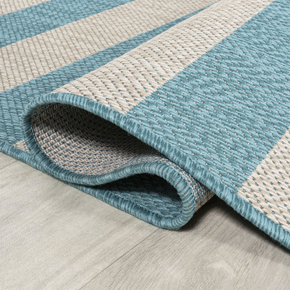 Negril Two Tone Wide Stripe Indoor/Outdoor Area Rug
