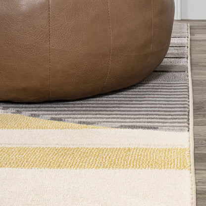 Nicky Geometric Striped Circles Area Rug