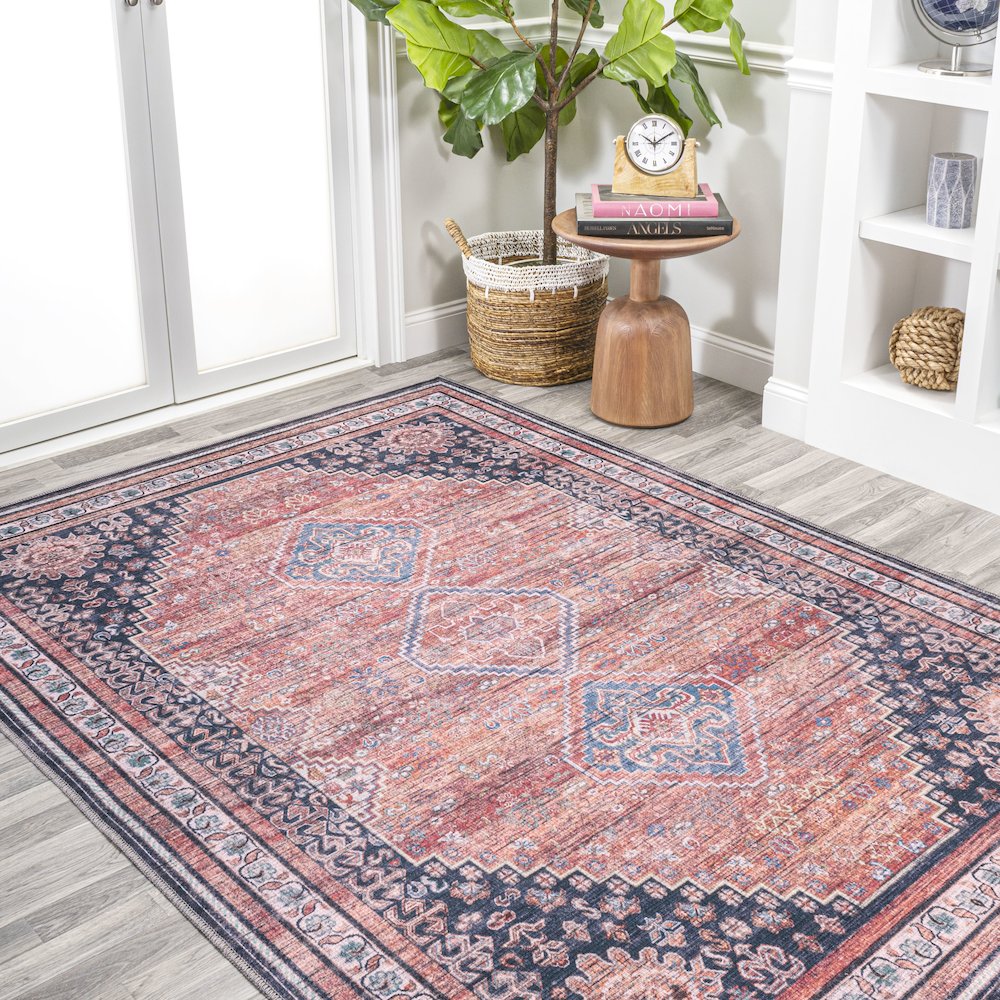 Dalyan Geometric Medallions Machine-Washable Area Rug