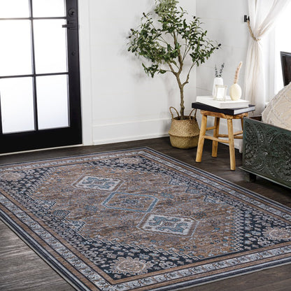 Dalyan Geometric Medallions Machine-Washable Area Rug