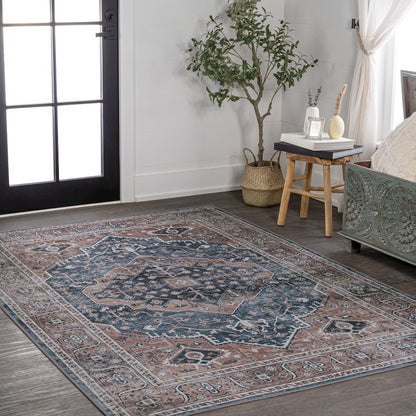 Alacati Ogee Medallion Machine-Washable Area Rug
