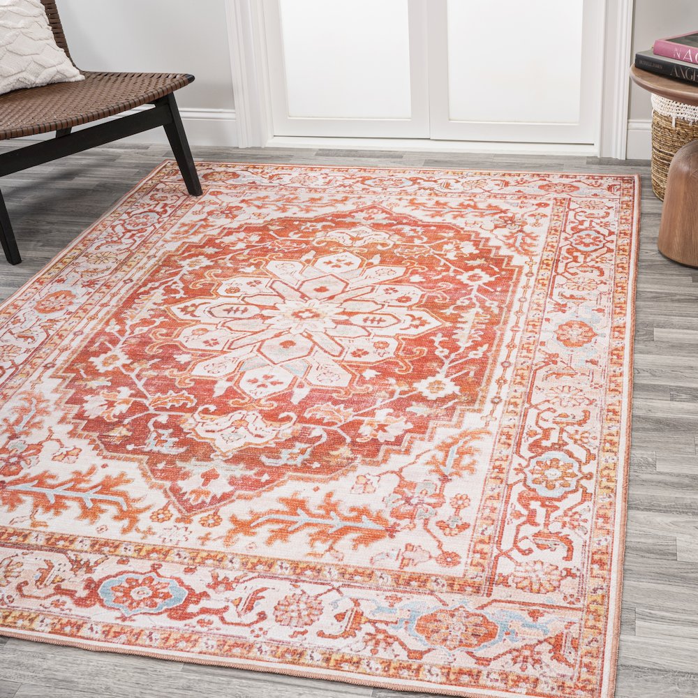 Asa Ornate Medallion Machine-Washable Area Rug