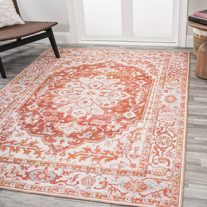 Asa Ornate Medallion Machine-Washable Area Rug