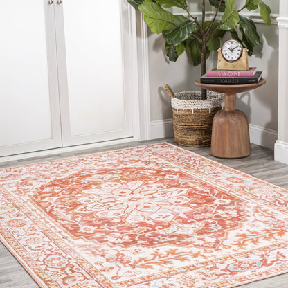 Asa Ornate Medallion Machine-Washable Area Rug