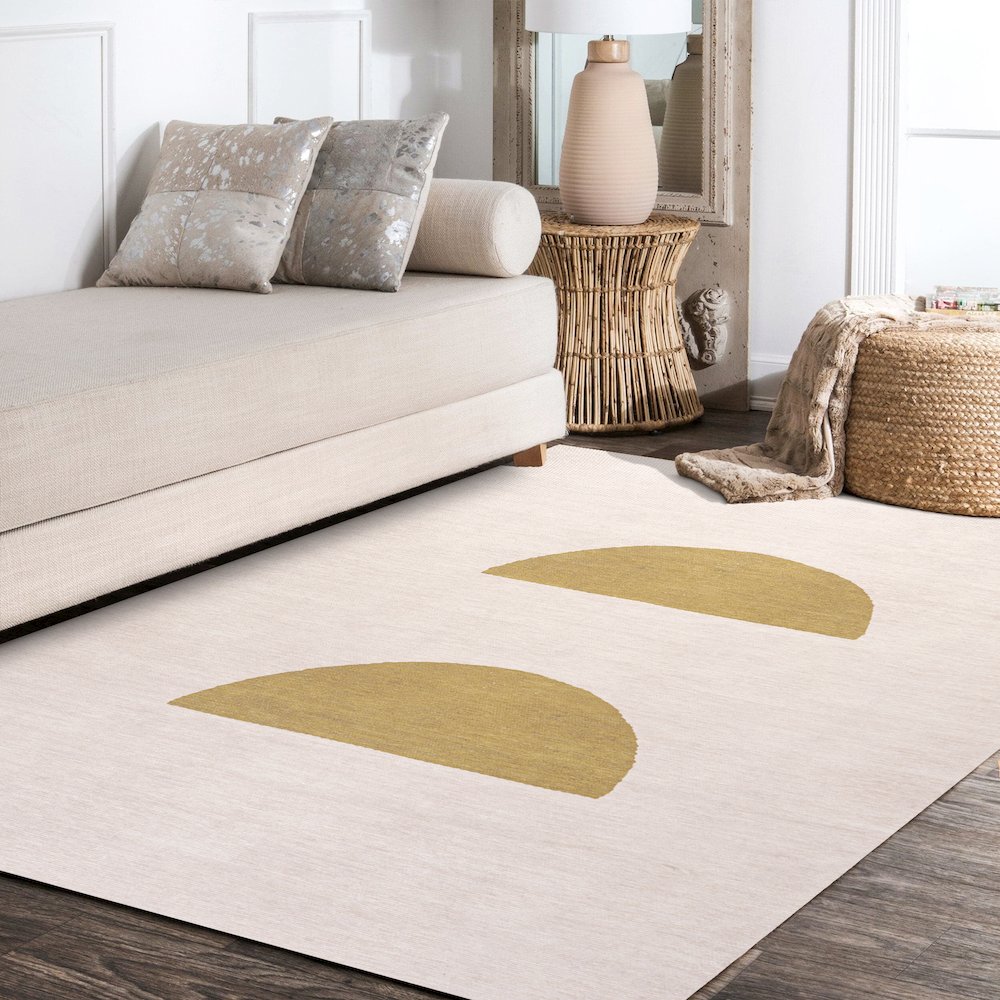 Luola Minimalist Geometric Machine Washable Area Rug