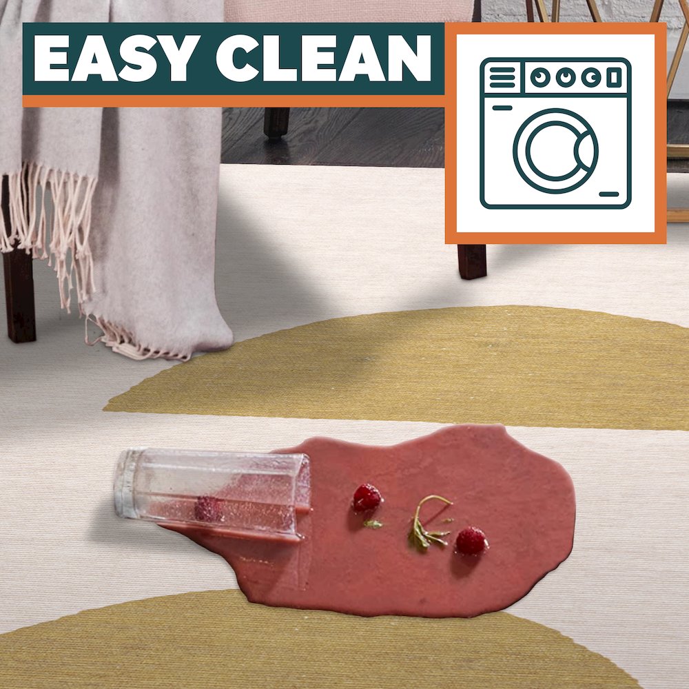 Luola Minimalist Geometric Machine Washable Area Rug