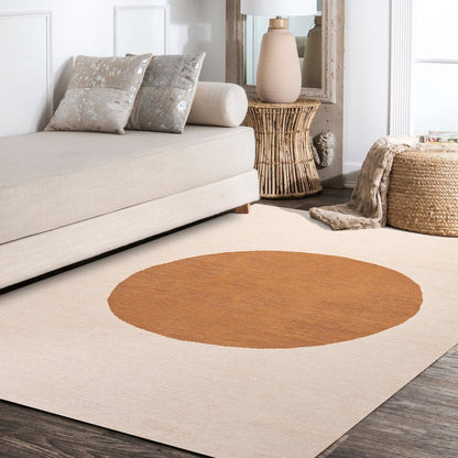 Cirkel Minimalist Geometric Dot Machine Washable Area Rug