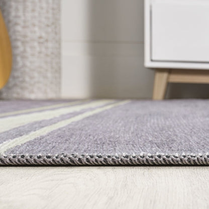 Bande Distressed Ticking Stripe Machine Washable Area Rug