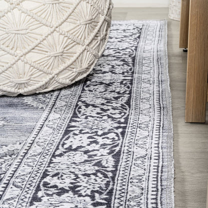 Bausch Bohemian Distressed Chenille Machine-Washable Runner Rug