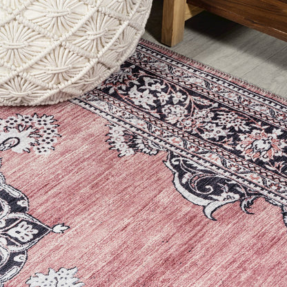 Bausch Bohemian Distressed Chenille Machine-Washable Runner Rug