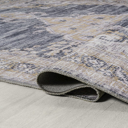 Wincer Chenille Cottage Medallion Machine-Washable Runner Rug