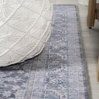 Wincer Chenille Cottage Medallion Machine-Washable Runner Rug