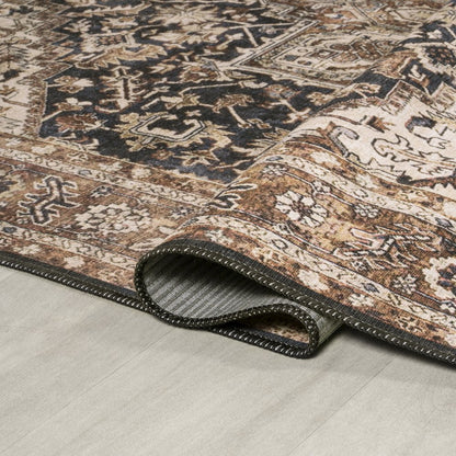 Chapell Chenille Traditional Medallion Machine-Washable Runner Rug