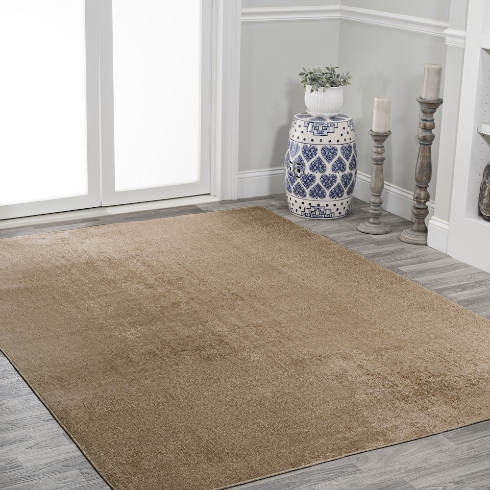 Twyla Classic Solid Low-Pile Machine-Washable Area Rug