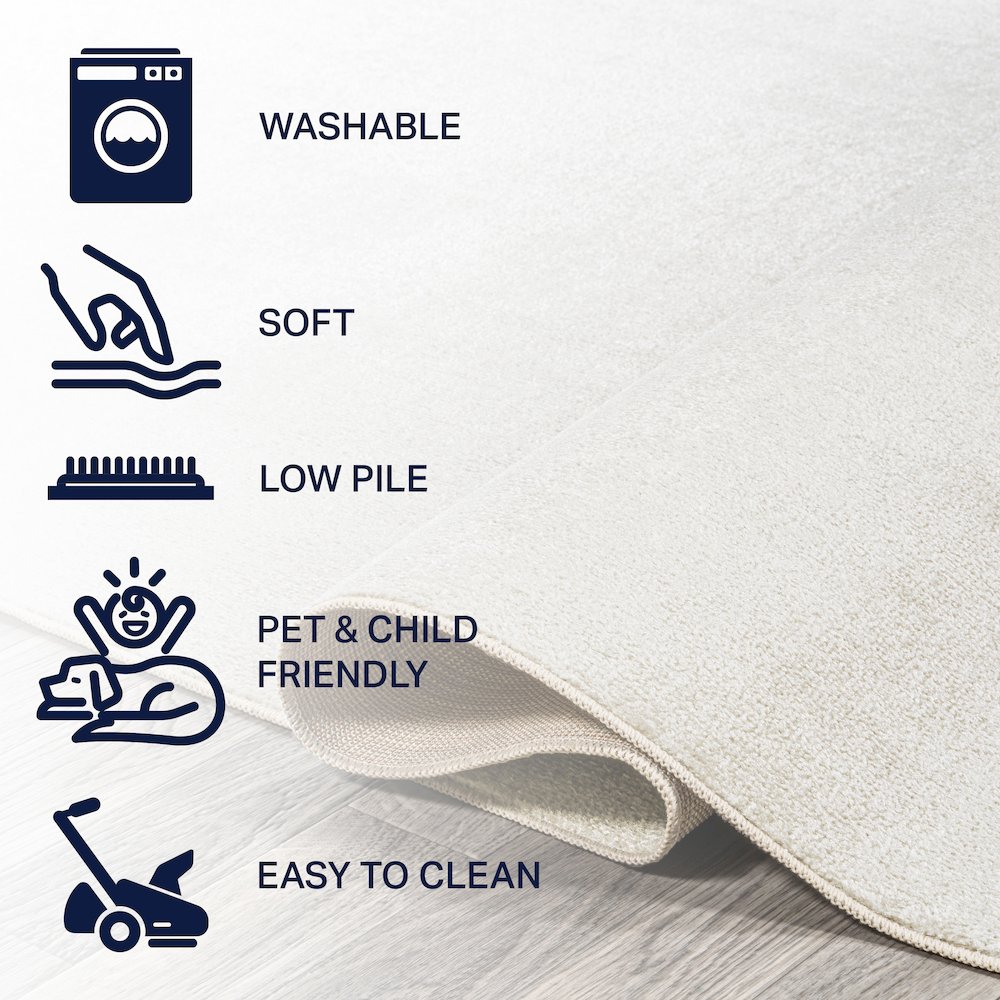 Twyla Classic Solid Low-Pile Machine-Washable Area Rug