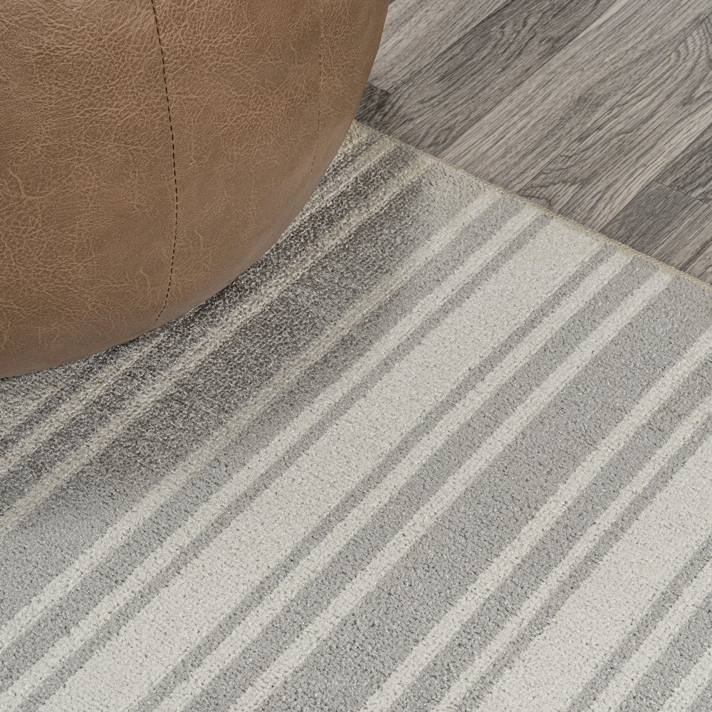 Fawning Two-Tone Striped Classic Low-Pile Machine-Washable Area Rug