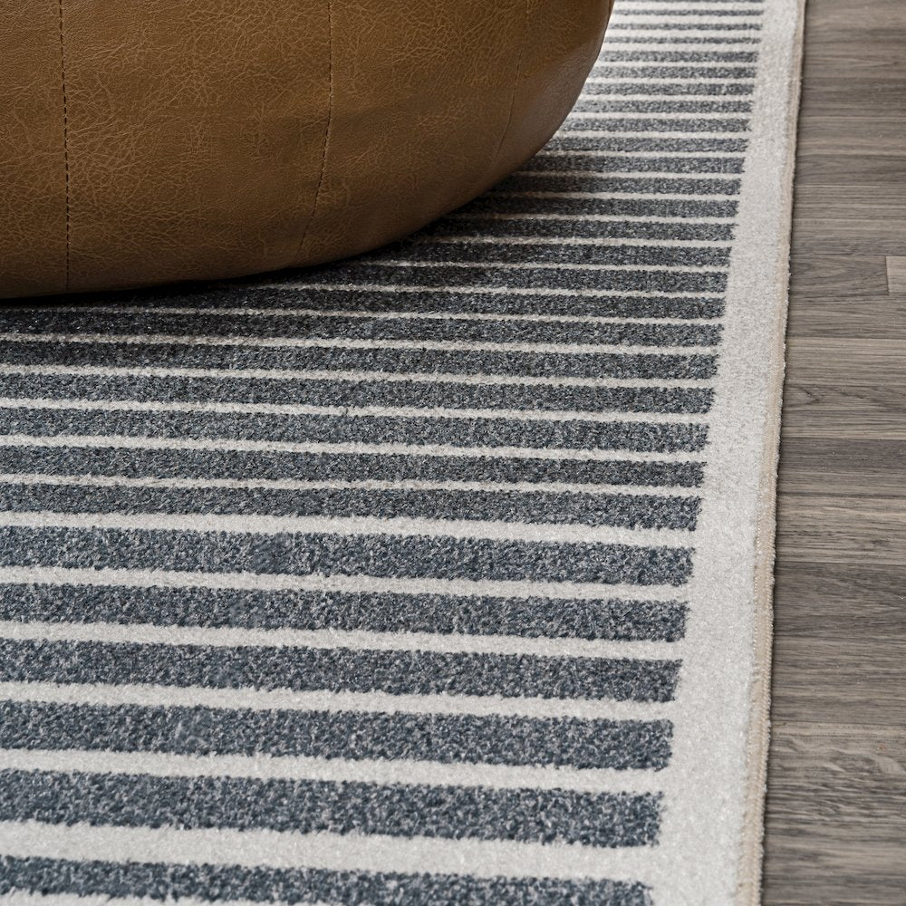 Shutter Minimalist Striped Plaid Machine-Washable Area Rug