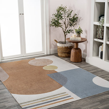 Shutter Minimalist Striped Plaid Machine-Washable Area Rug
