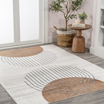 Kallax Geometric Modern Low-Pile Machine-Washable Area Rug