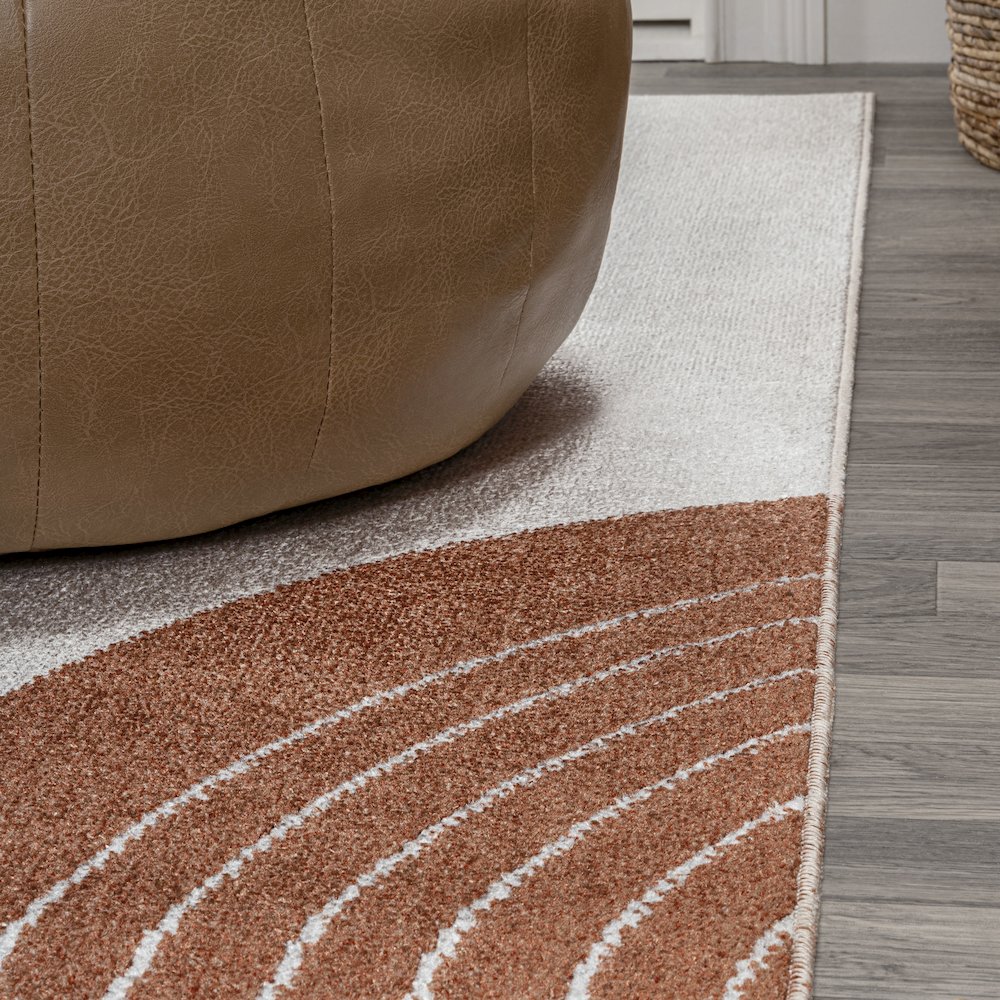Arches Contemporary Minimalist Machine-Washable Area Rug