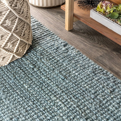 Pata Hand Woven Chunky Jute With Fringe Runner Rug