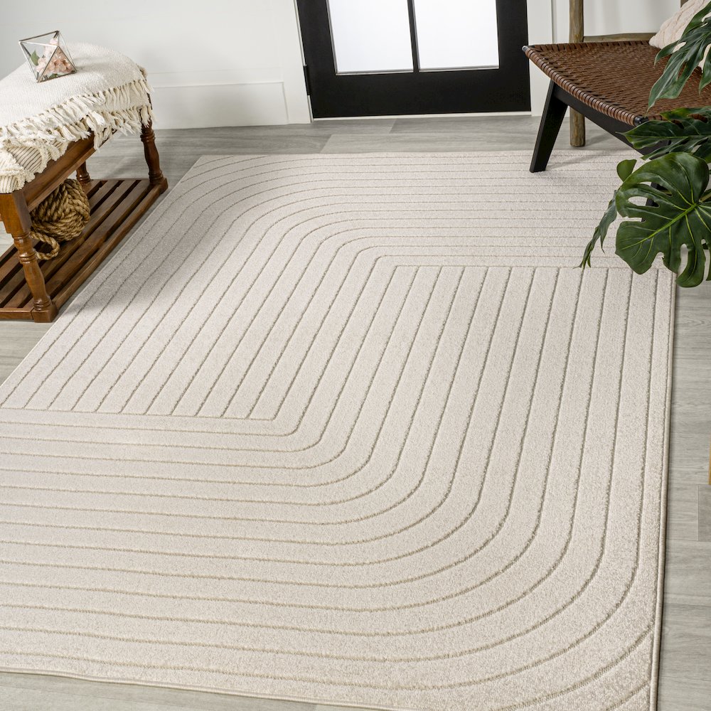 Odense High-Low Minimalist Angle GeometricIndoor/Outdoor  Rug