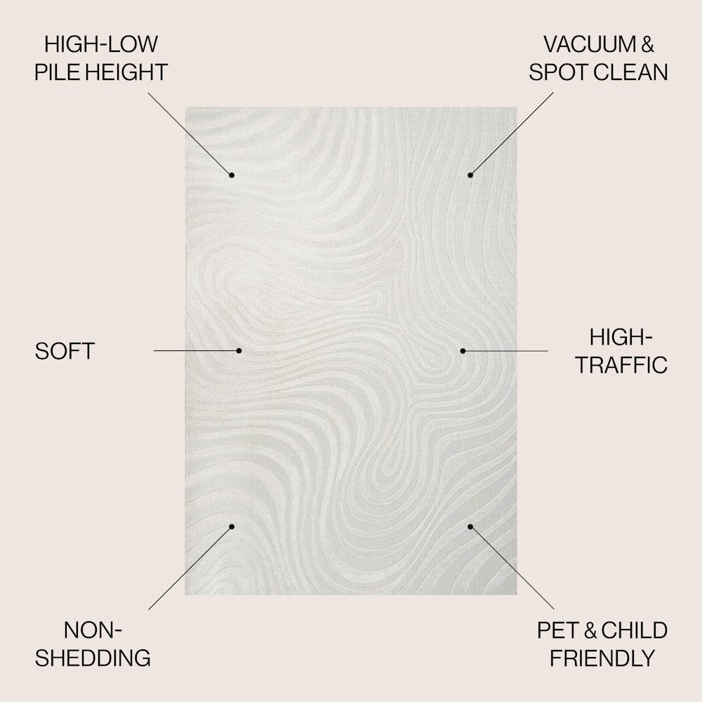 Maribo High-Low Abstract Groovy StripedIndoor/Outdoor  Rug