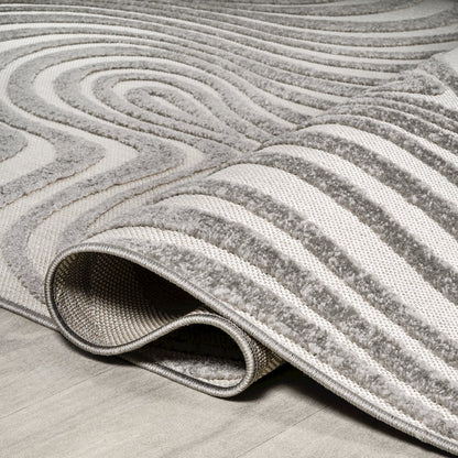 Maribo High-Low Abstract Groovy StripedIndoor/Outdoor  Rug