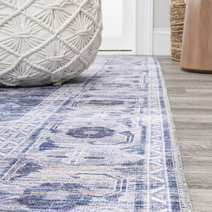 Alanya Ornate Medallion Machine-Washable Runner Rug