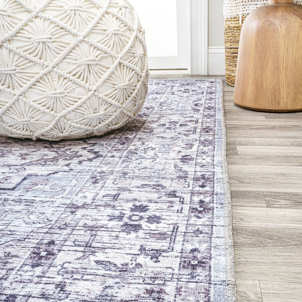 Didim Boho Gray Medallion Machine-Washable Runner Rug