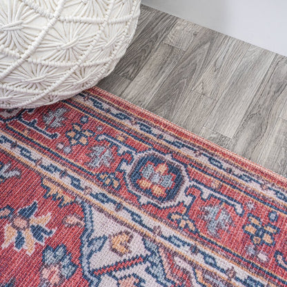 Cirali Ornate Large Medallion Machine-Washable Runner Rug